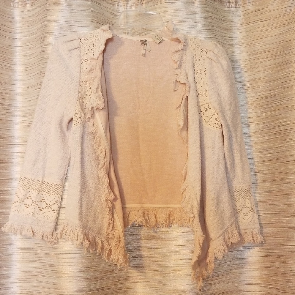 Lace trimmed cardigan